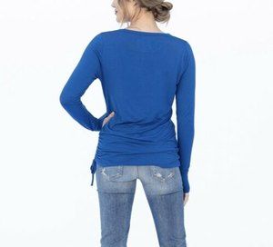 Evy’s Tree The Layering Leaves Womens XL Blue Synched long sleeve top